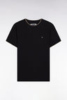 T-shirt à manches courtes en coton stretch noir coupe ajustée