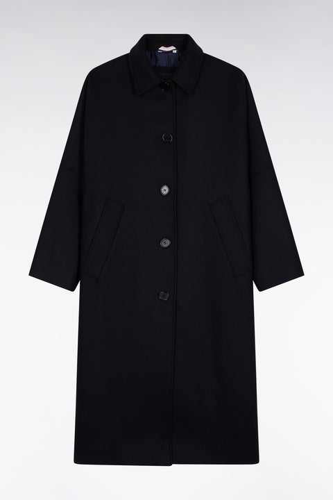 Navy wool kimono coat - Image 2