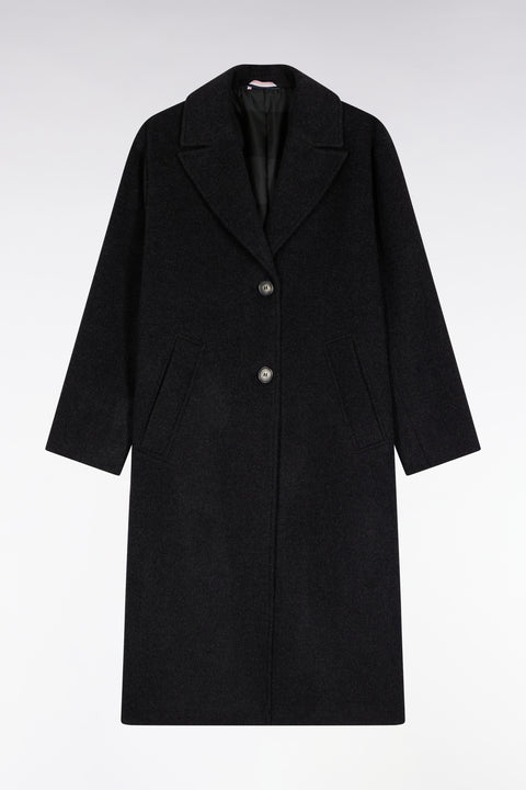 Oversized men's coat in dark grey wool - Image 2