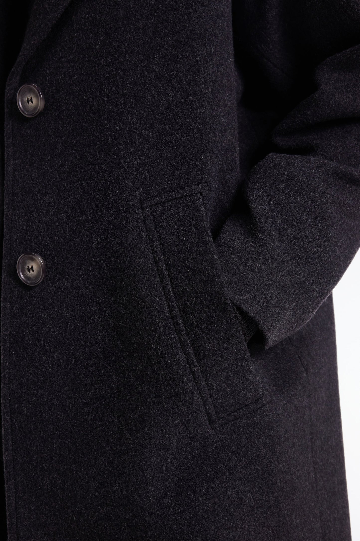 Oversized men's coat in dark grey wool