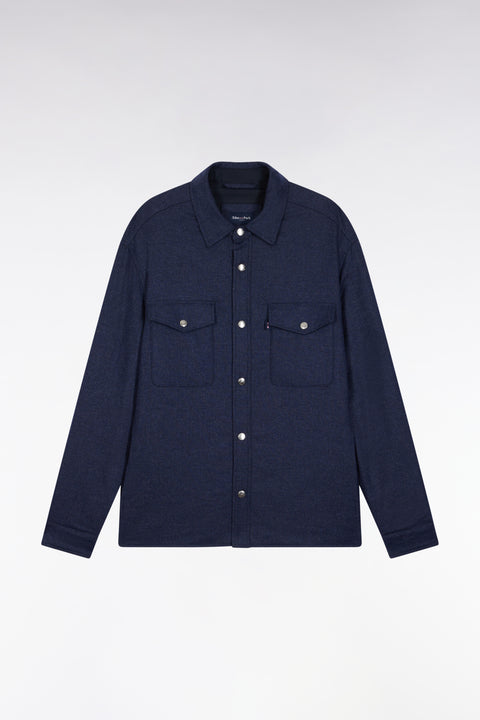 Blue wool and cashmere blend overshirt - Image 1