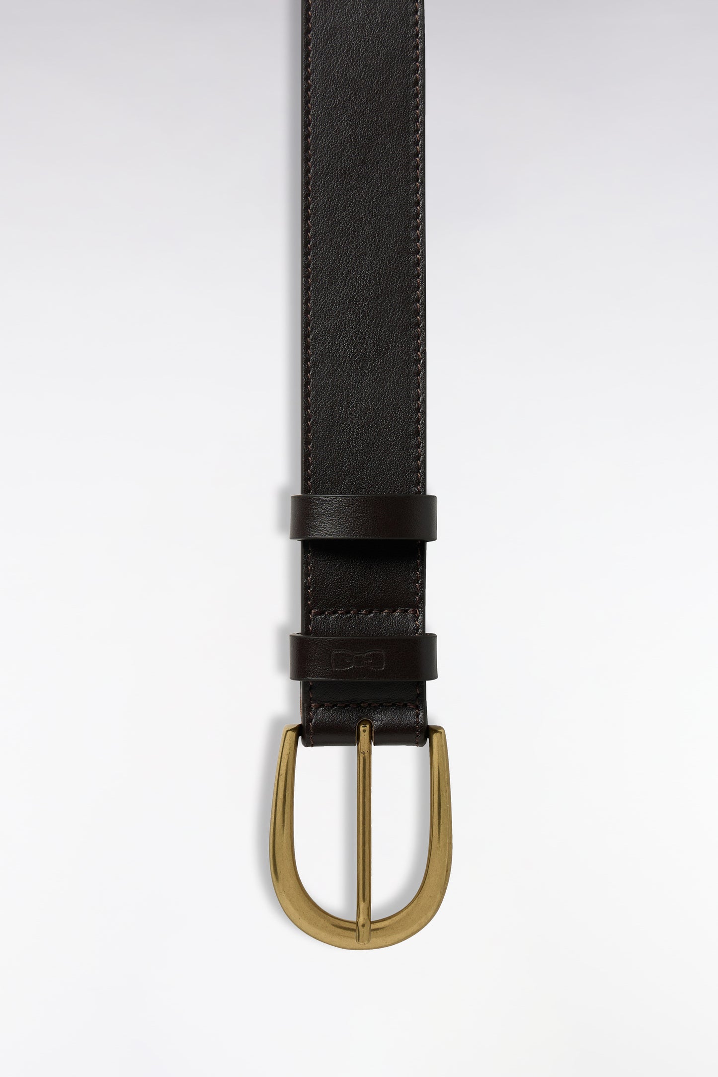 Ceinture en cuir lisse marron