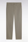 Light khaki stretch cotton gabardine wrinkle-free chino pants
