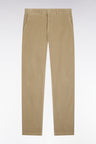 Regular fit beige corduroy wrinkle-free chino pants