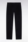 Regular fit black corduroy wrinkle-free chino pants