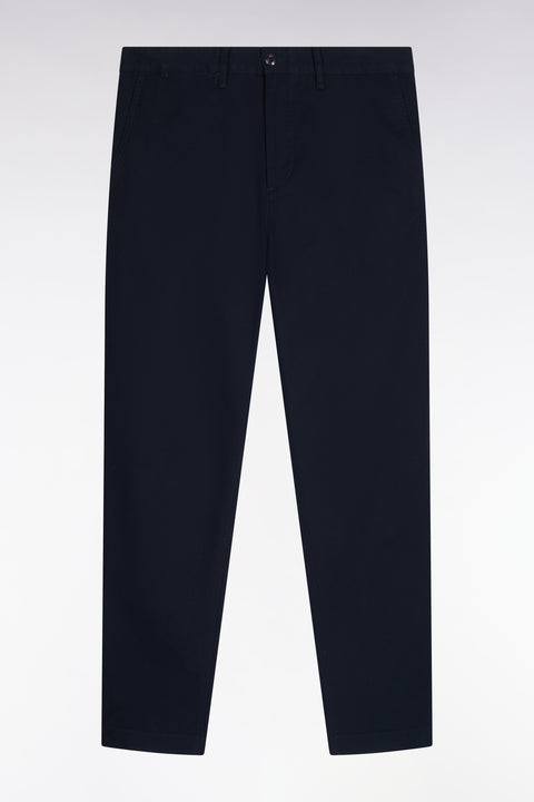 Pantalon chino sans plis en piqué de coton stretch marine coupe regular - Image 2