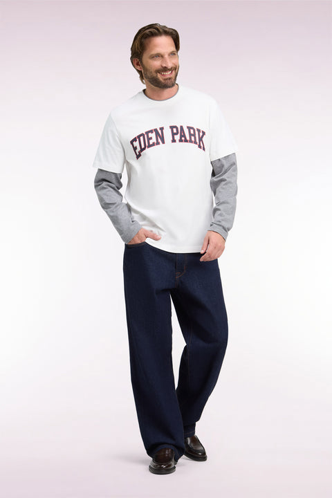 Jean en denim brut bleu coupe regular - Image 1