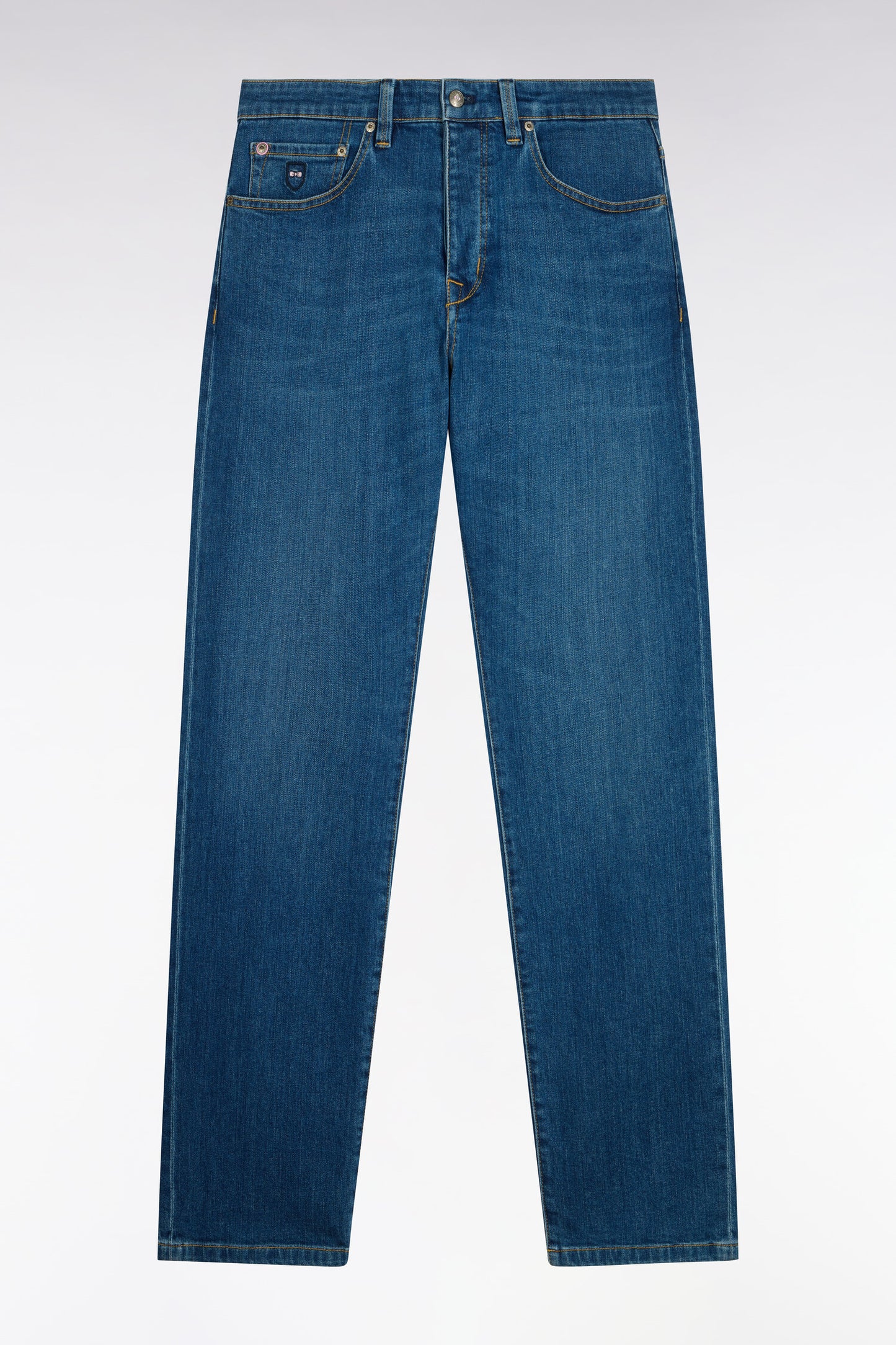 Jean en denim stretch bleu coupe regular