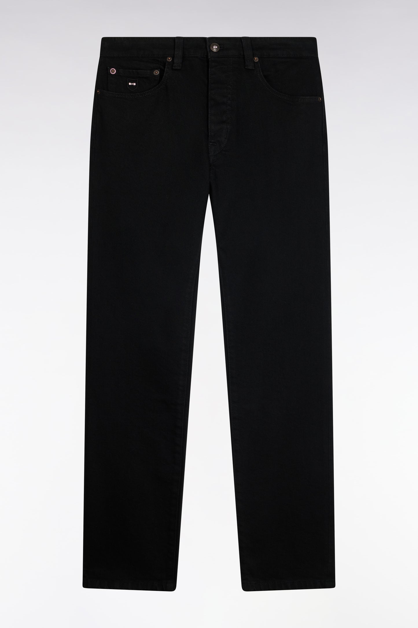 Jean en denim stretch one wash noir coupe regular