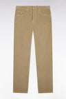 Regular fit beige corduroy 5-pocket pants