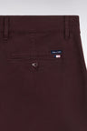 Brown stretch cotton gabardine wrinkle-free chino pants