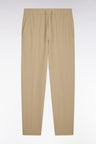 Trousers with elasticated waist in beige technical stretch nylon Modern fit