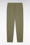 Modern fit olive green technical stretch nylon elasticated waist pants
