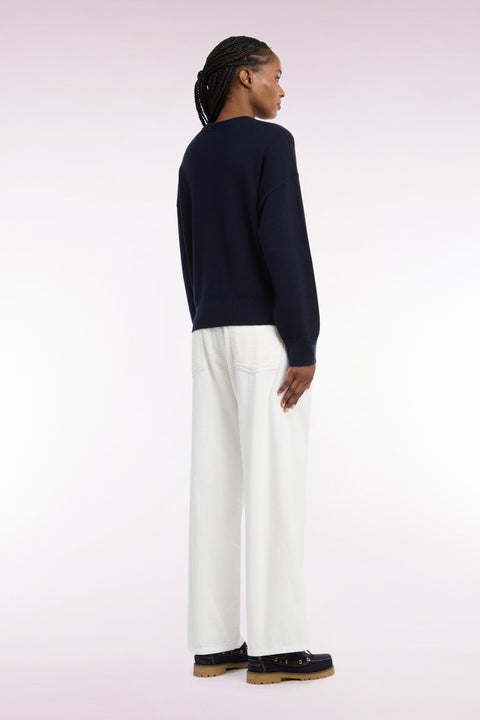 Pantalon en velours côtelé écru coupe droite - Image 3