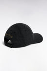 Charcoal herringbone woolen cloth cap with crest patch