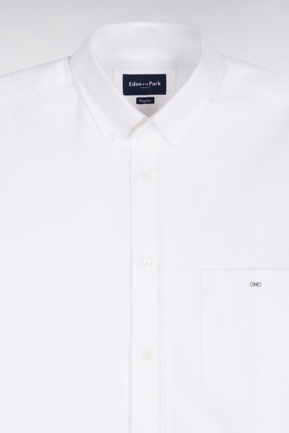 Plain white cotton straight cut shirt
