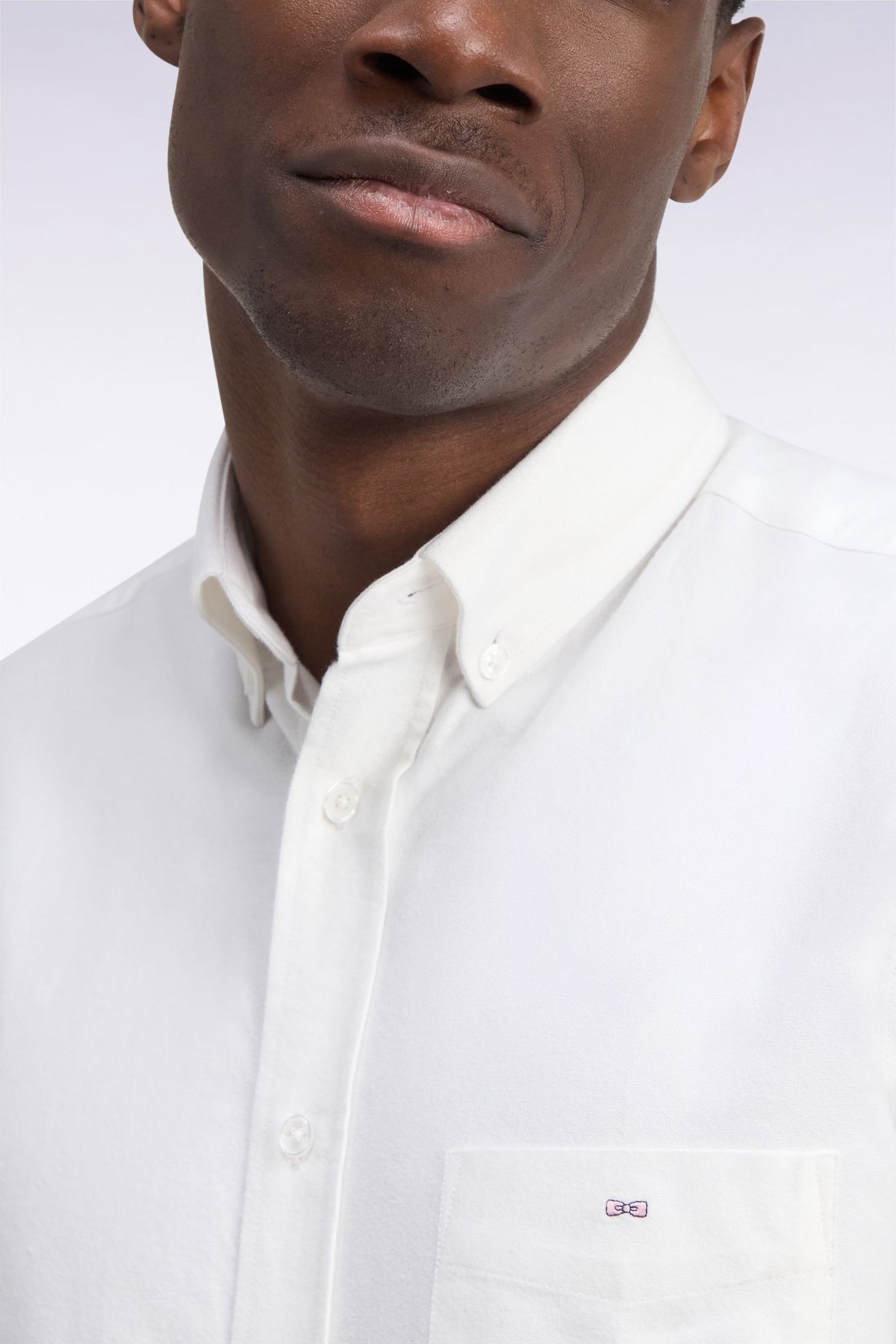 Plain white cotton straight cut shirt