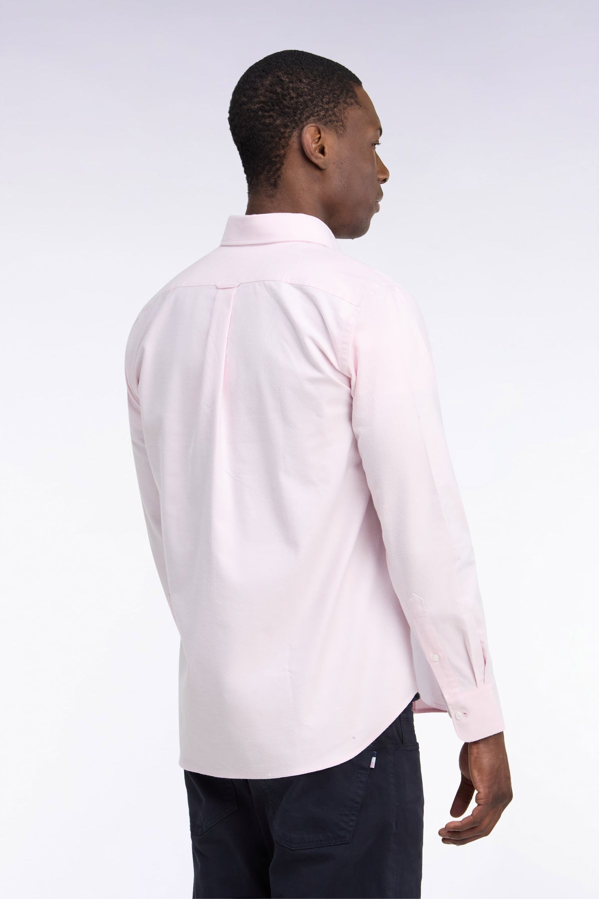 Plain pink cotton straight cut shirt