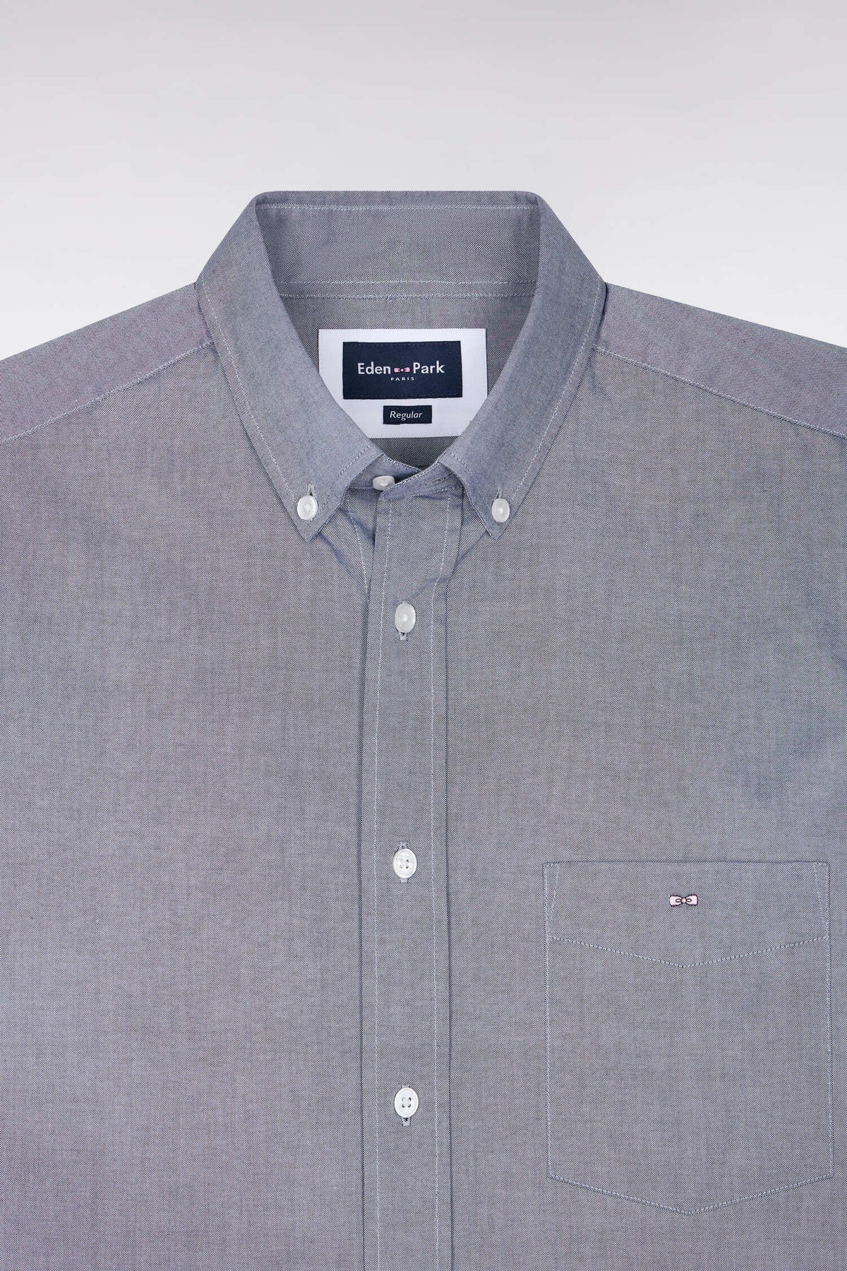 Plain navy cotton straight cut shirt