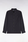 Plain dark gray cotton shirt, straight cut