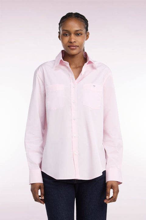 Chemise en coton rose à poches plaquées coupe décontractée - Image 2