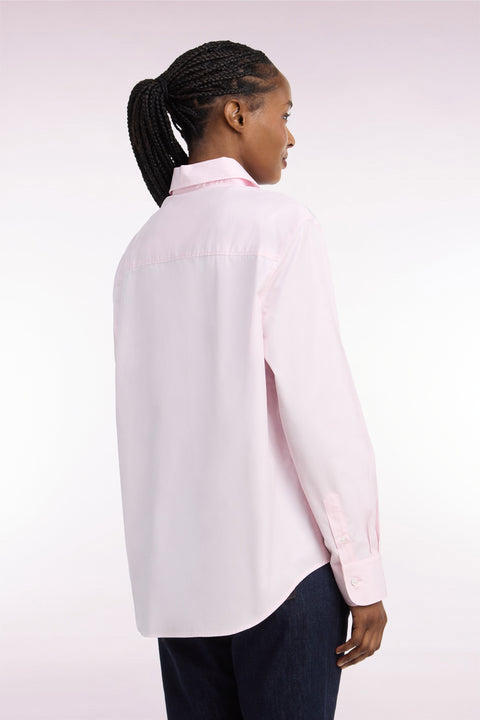 Chemise en coton rose à poches plaquées coupe décontractée - Image 3
