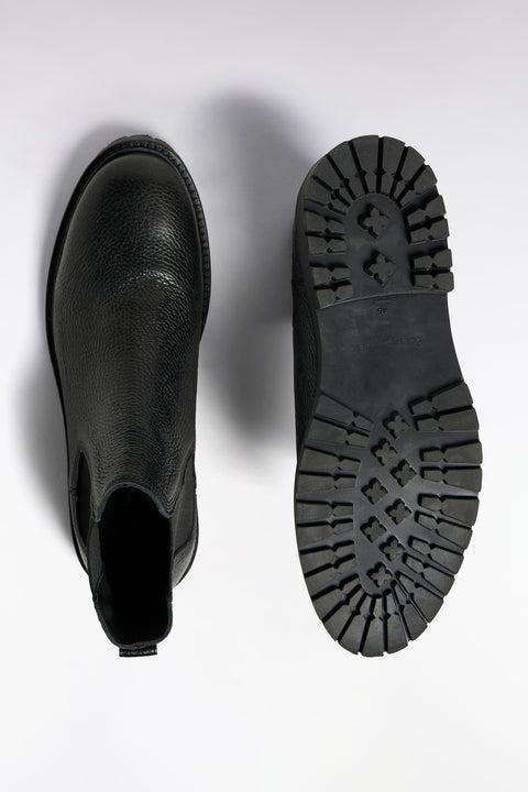 Bottines Chelsea en cuir grainé noir - Image 3