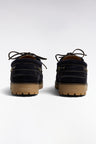 Navy suede leather boat shoes