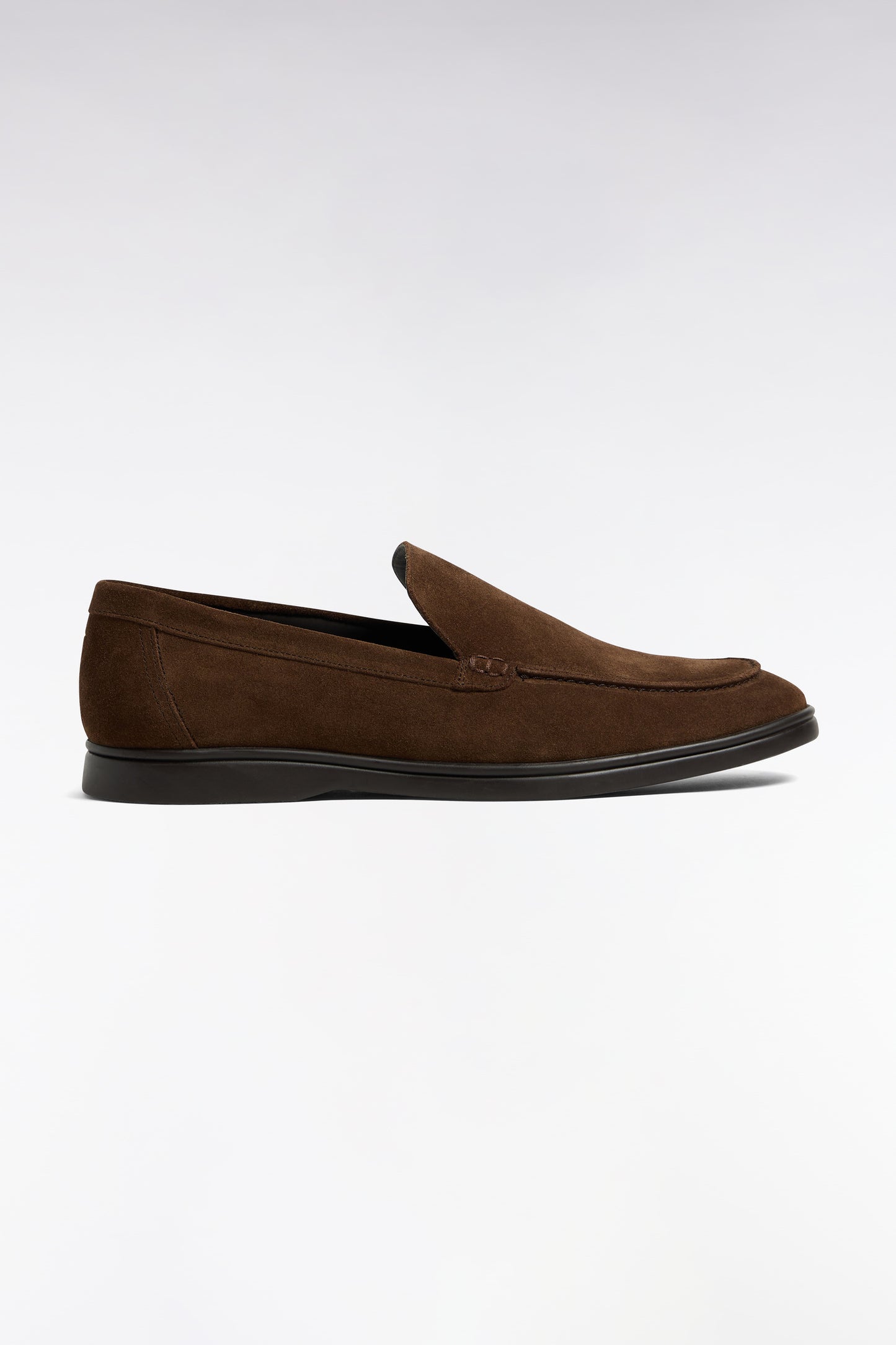 Mocassins en cuir suédé marron