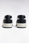 Two-tone navy and white leather sneakers