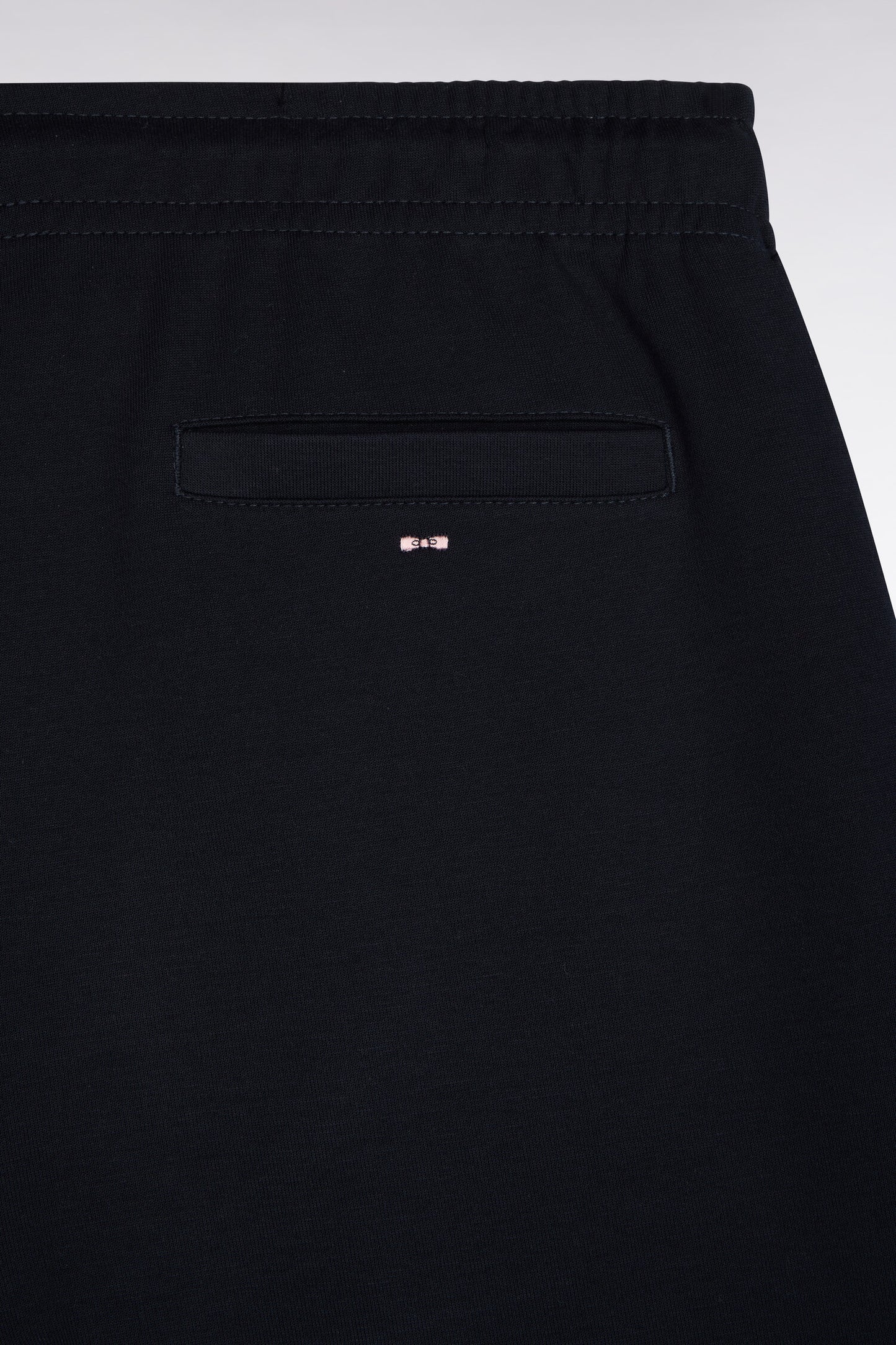 Jogging en interlock de coton stretch marine coupe droite