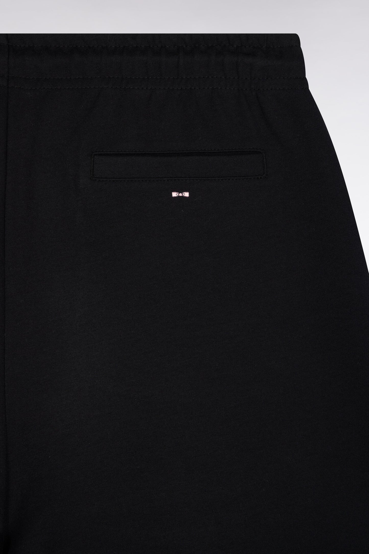 Jogging en interlock de coton stretch noir coupe droite