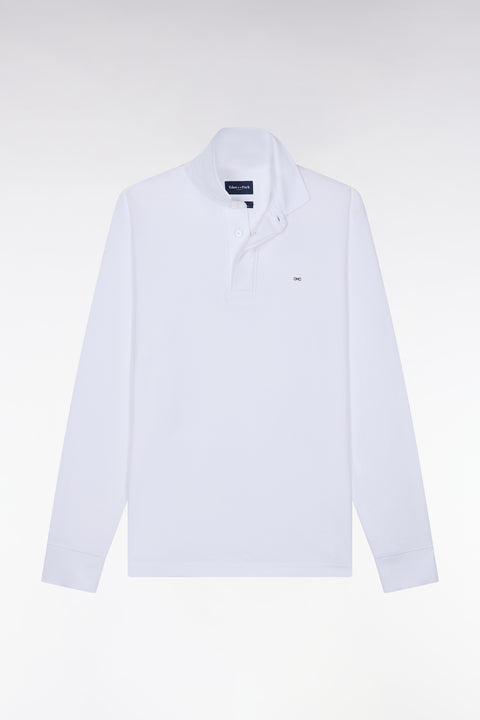 Maillot manches longues en coton Pima blanc coupe droite - Image 2