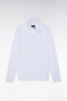Long-sleeved straight-cut white Pima cotton jersey