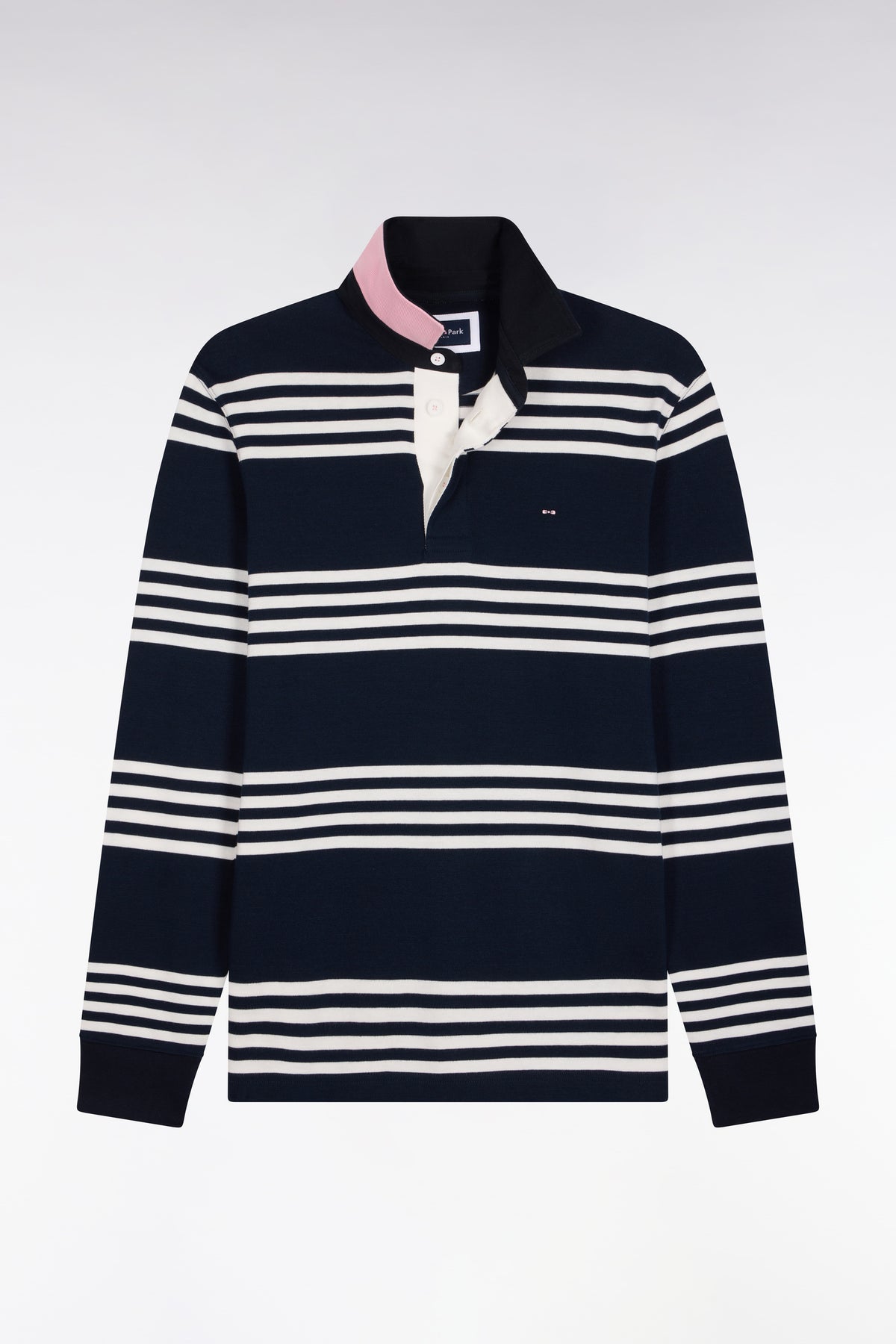 Maillot manches longues rayé marine et blanc