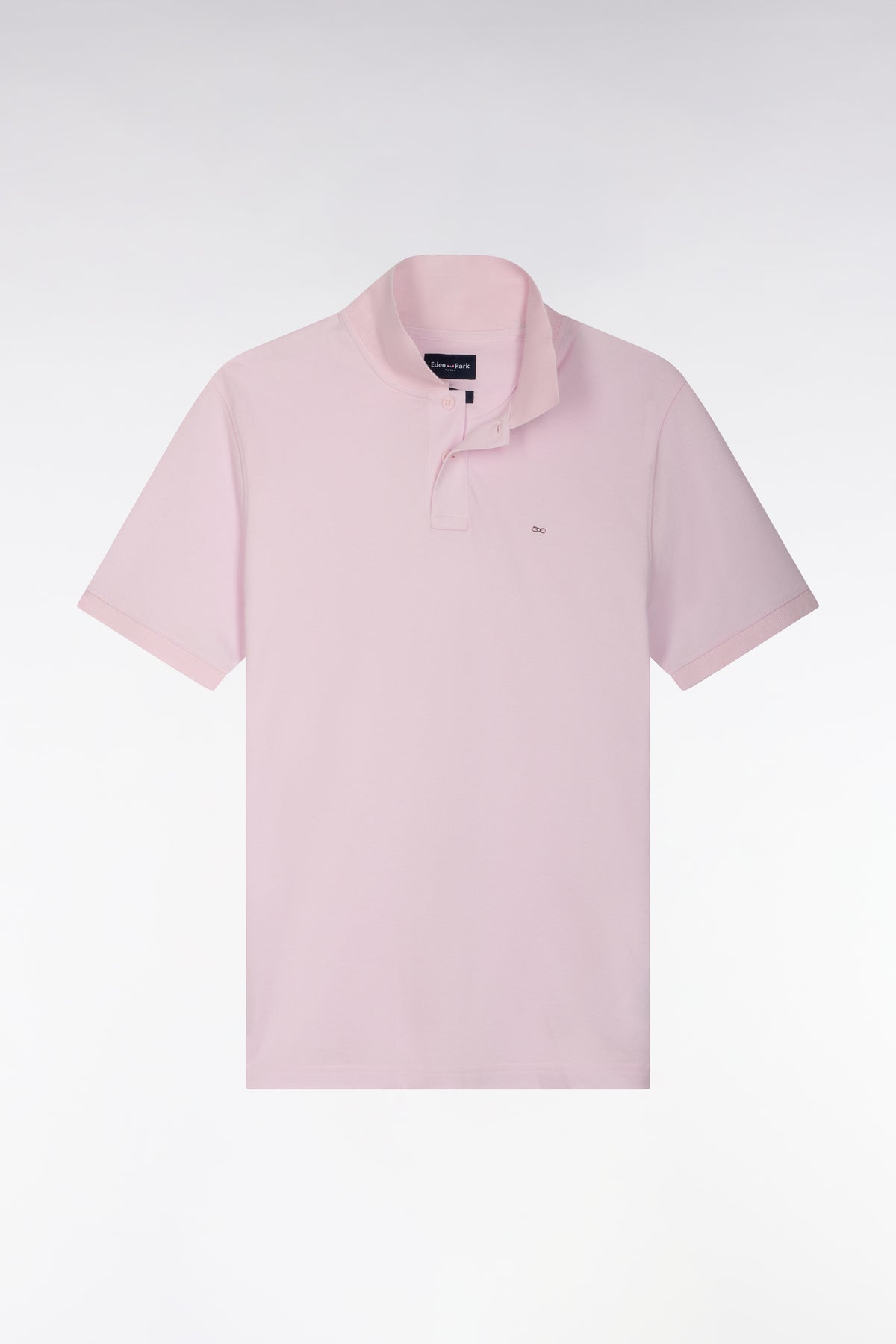 Polo manches courtes en coton Pima rose coupe droite