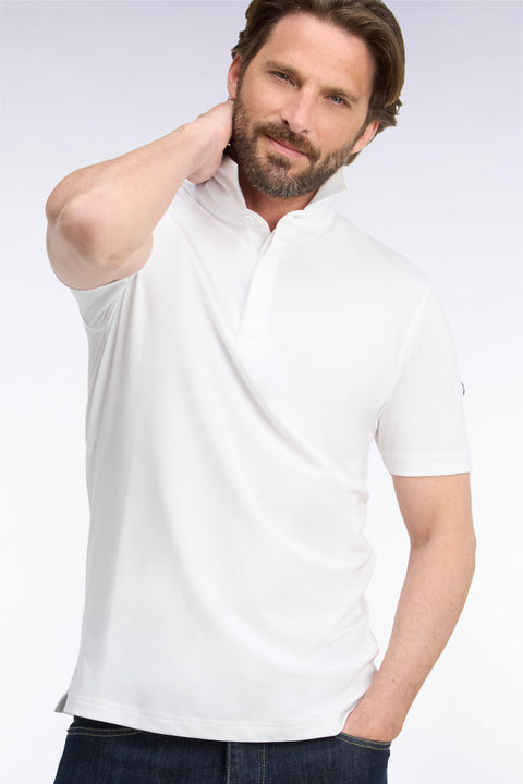 Polo golf manches courtes blanc coupe droite - Image 1