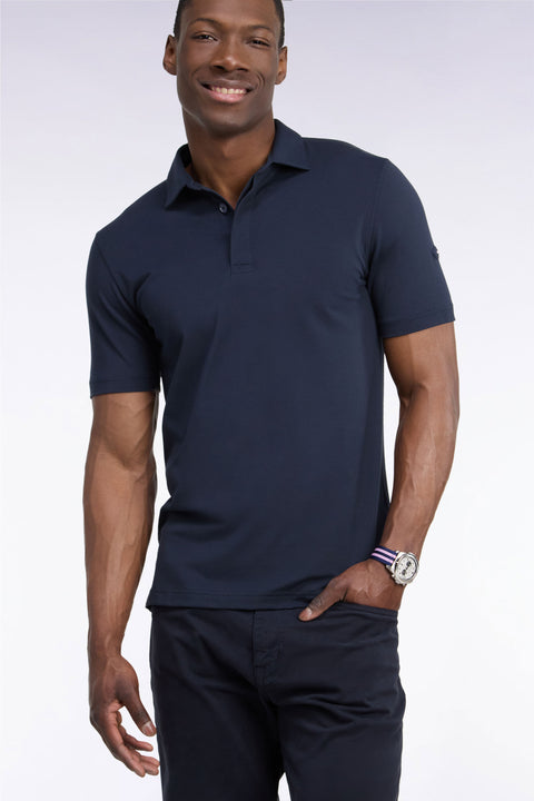 Polo golf manches courtes marine coupe droite - Image 1