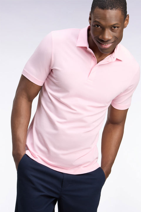 Polo golf manches courtes rose coupe droite - Image 1