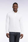 White Pima cotton long-sleeved straight-cut polo shirt