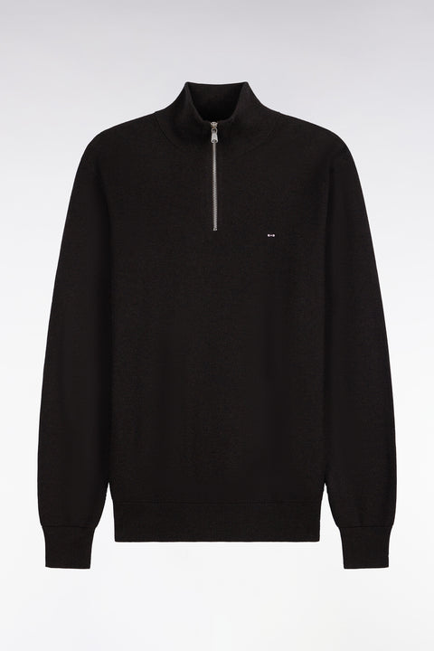 Pull col camionneur en coton marron coupe droite - Image 2