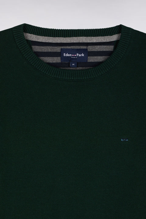 Pull à col rond en coton vert forêt - Image 2