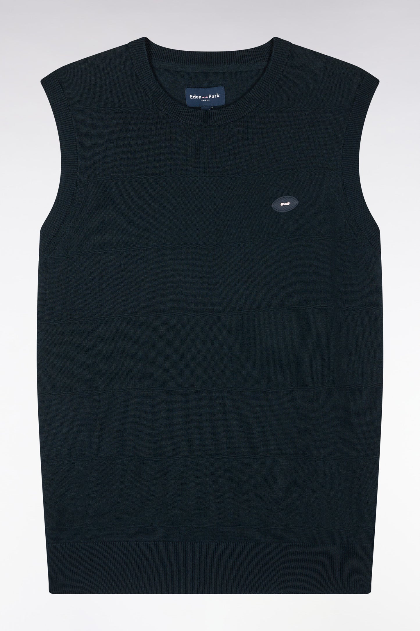 Pull débardeur golf en coton et viscose marine coupe droite