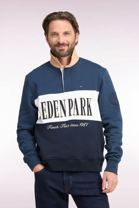 Gray straight cut polo collar zipped sweatshirt - Image 3