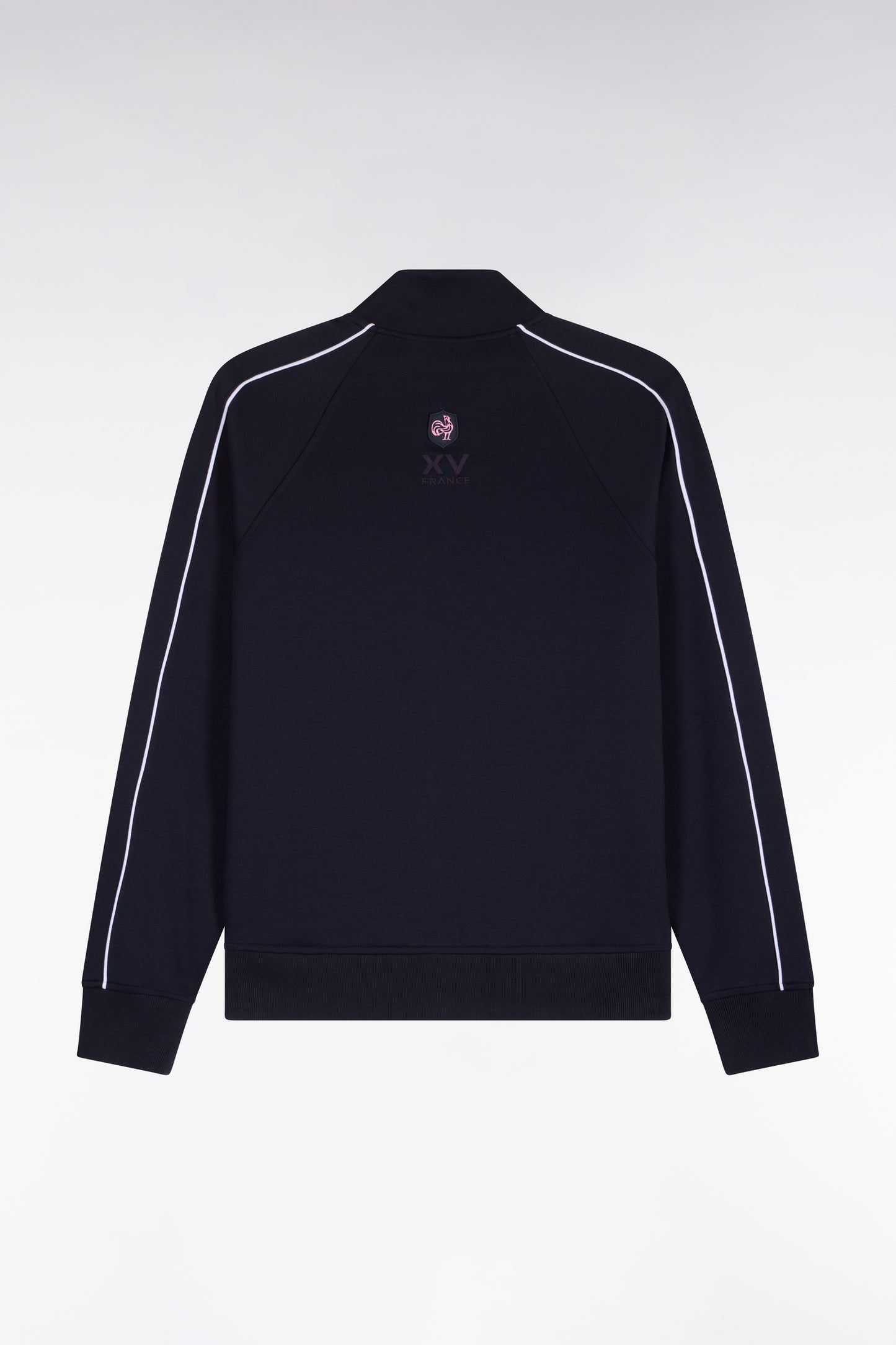 Sweatshirt zippé à parmenture matelassée marine XV de France coupe droite
