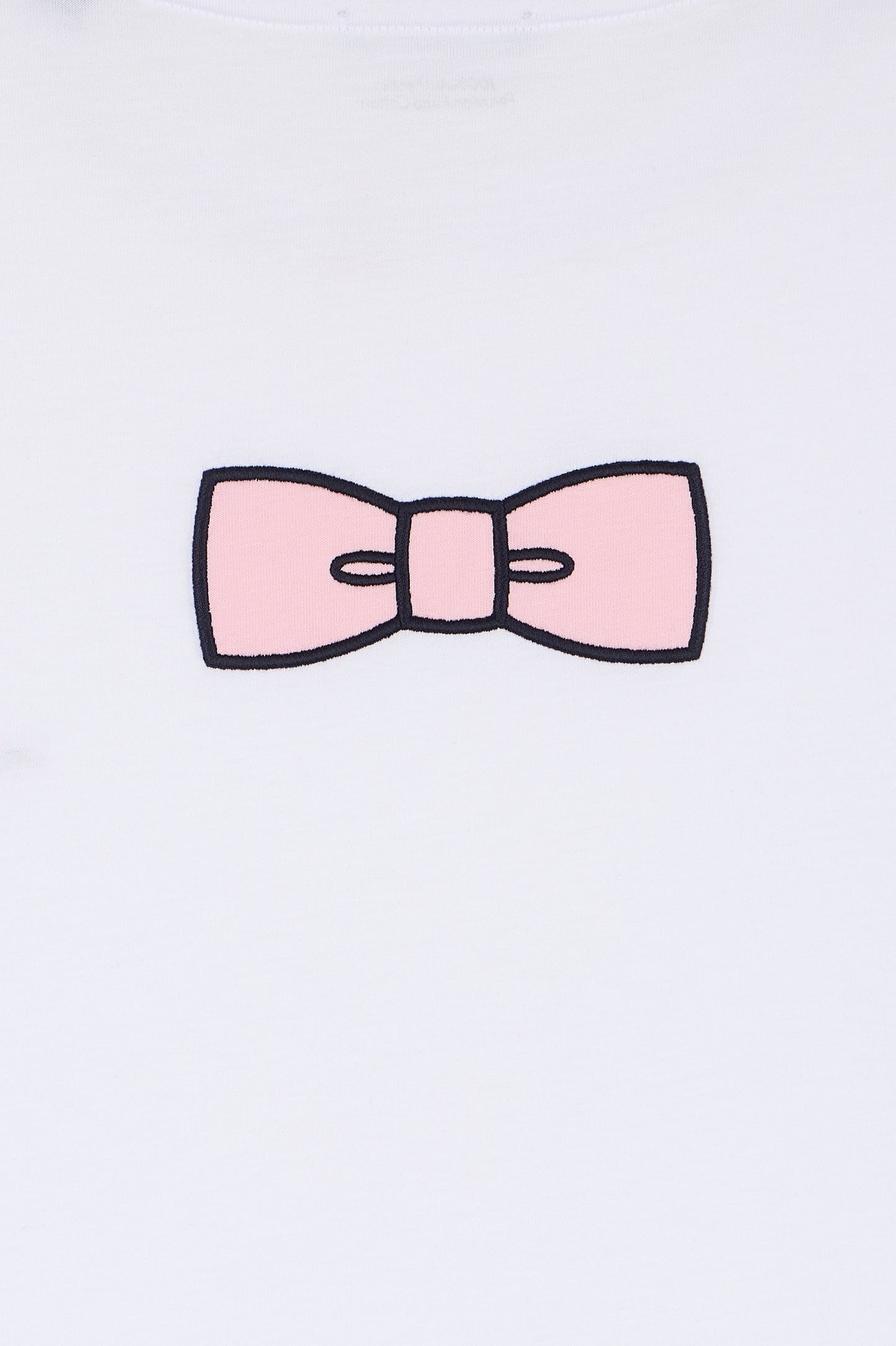 T-shirt manches courtes en coton blanc coupe droite nœud papillon