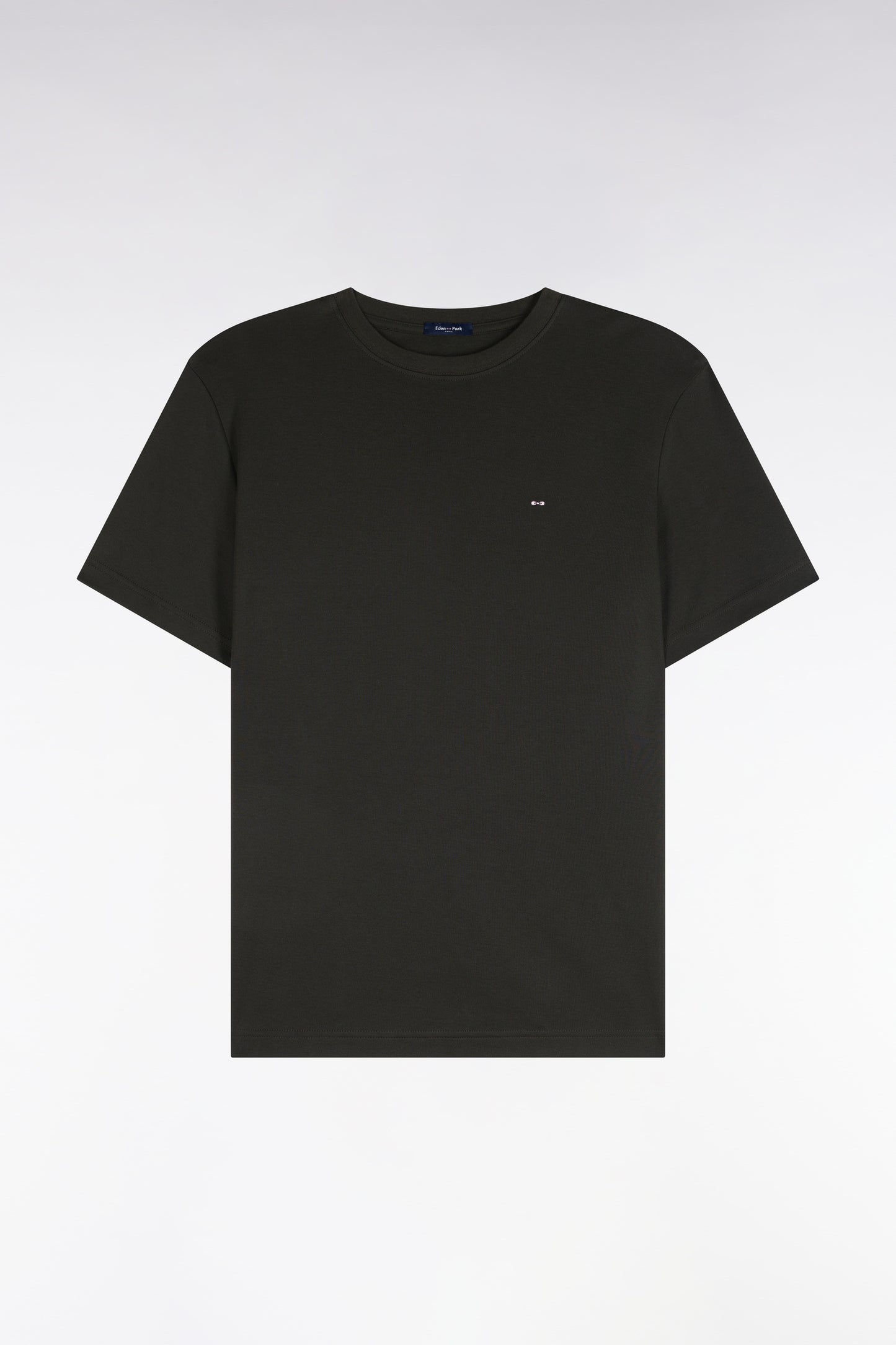 T-shirt manches courtes en coton kaki coupe droite