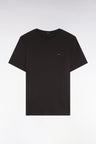 Short-sleeved brown cotton straight-cut t-shirt