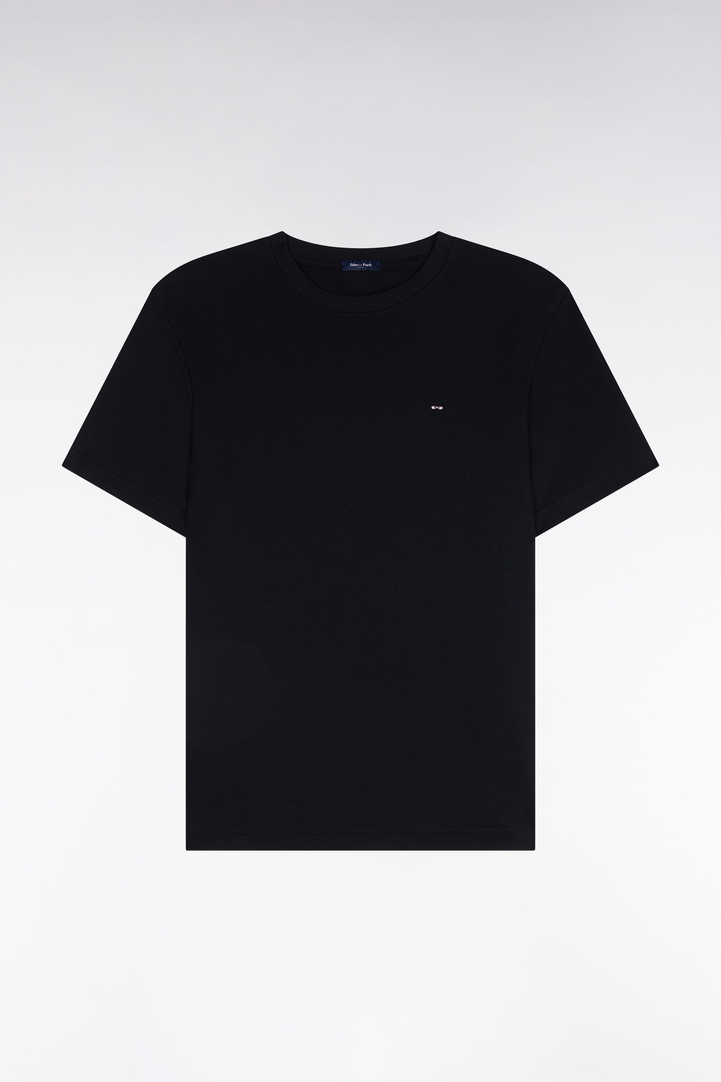 T-shirt manches courtes en coton noir coupe droite