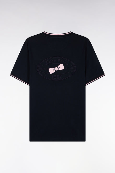 T-shirt manches courtes marine coupe droite - Image 2